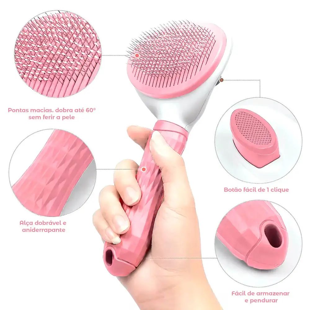 Escova Removedora de Pelos para Cães Gatos (5)